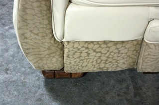 USED LEATHER/SUEDE FLEXSTEEL LOVESEAT WITH FOOT REST FOR SALE