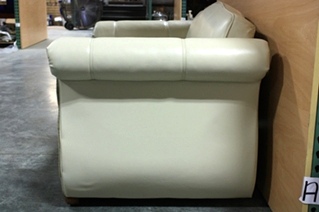 USED LEATHER/SUEDE FLEXSTEEL LOVESEAT WITH FOOT REST FOR SALE