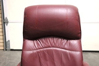 USED RV/MOTORHOME FURNITURE SET OF 2 BURGUNDY FLEXSTEEL CAPTAIN CHAIRS FOR SALE