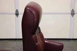 USED RV/MOTORHOME FURNITURE SET OF 2 BURGUNDY FLEXSTEEL CAPTAIN CHAIRS FOR SALE