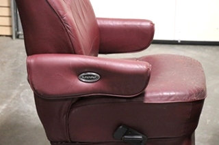 USED RV/MOTORHOME FURNITURE SET OF 2 BURGUNDY FLEXSTEEL CAPTAIN CHAIRS FOR SALE