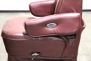 USED RV/MOTORHOME FURNITURE SET OF 2 BURGUNDY FLEXSTEEL CAPTAIN CHAIRS FOR SALE