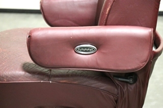 USED RV/MOTORHOME FURNITURE SET OF 2 BURGUNDY FLEXSTEEL CAPTAIN CHAIRS FOR SALE