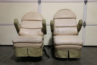 USED VINYL & SUEDE 425 PANTHER CAPTAIN CHAIR SET RV FURNITURE FOR SALE