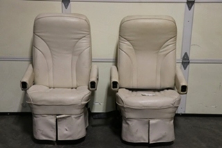 USED RV FLEXSTEEL VINYL CAPTAIN CHAIR SET FOR SALE