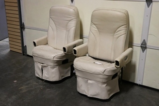 USED RV FLEXSTEEL VINYL CAPTAIN CHAIR SET FOR SALE