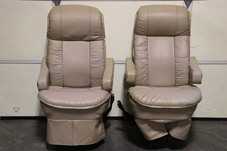 USED RV FLEXSTEEL VINYL CAPTAIN CHAIR SET FOR SALE