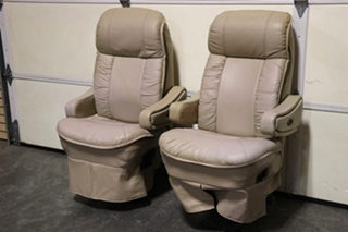 USED RV FLEXSTEEL VINYL CAPTAIN CHAIR SET FOR SALE