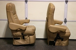 USED MOTORHOME VINYL TAN CAPTAIN CHAIR SET FOR SALE