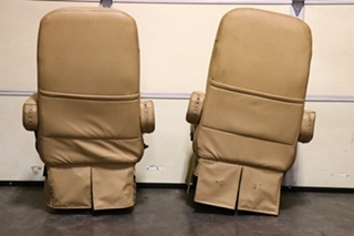 USED MOTORHOME VINYL TAN CAPTAIN CHAIR SET FOR SALE