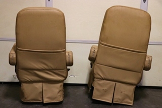 USED MOTORHOME VINYL TAN CAPTAIN CHAIR SET FOR SALE