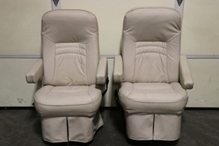 USED VINYL CAPTAIN CHAIR SET RV FURNITURE FOR SALE