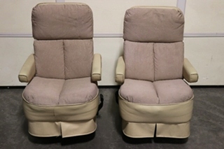 USED CLOTH & VINYL CAPTAIN CHAIR SET RV FURNITURE FOR SALE