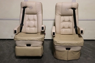 USED TIFFIN FLEXSTEEL CAPTAIN CHAIR SET MOTORHOME FURNITURE FOR SALE