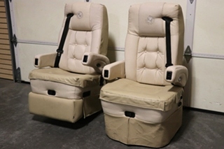 USED TIFFIN FLEXSTEEL CAPTAIN CHAIR SET MOTORHOME FURNITURE FOR SALE