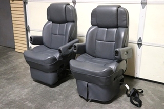 USED FLEXSTEEL NAVY CAPTAIN CHAIR SET RV FURNITURE FOR SALE