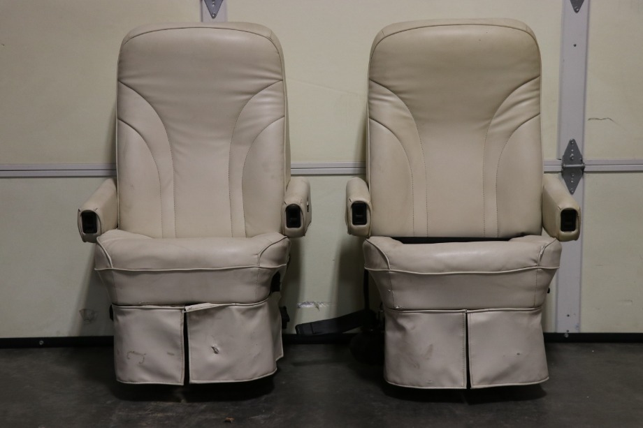 USED RV FLEXSTEEL VINYL CAPTAIN CHAIR SET FOR SALE