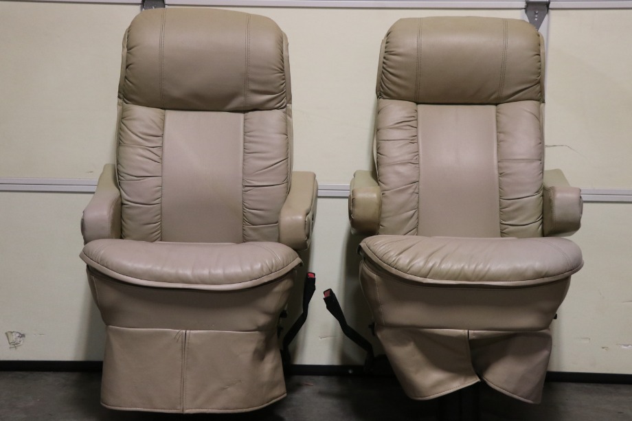 USED RV FLEXSTEEL VINYL CAPTAIN CHAIR SET FOR SALE