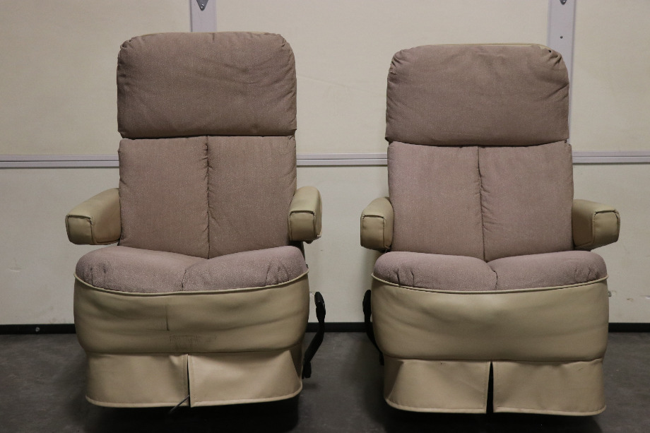 USED CLOTH & VINYL CAPTAIN CHAIR SET RV FURNITURE FOR SALE