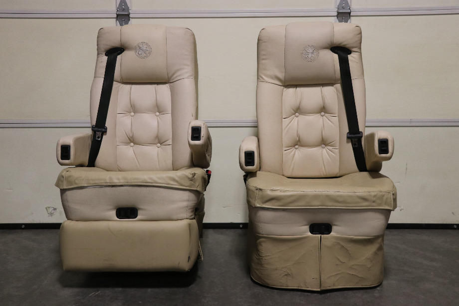 USED TIFFIN FLEXSTEEL CAPTAIN CHAIR SET MOTORHOME FURNITURE FOR SALE